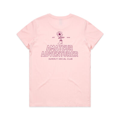 Amateur adventurer - Pink logo - AS Colour Womens Maple Tee Thumbnail
